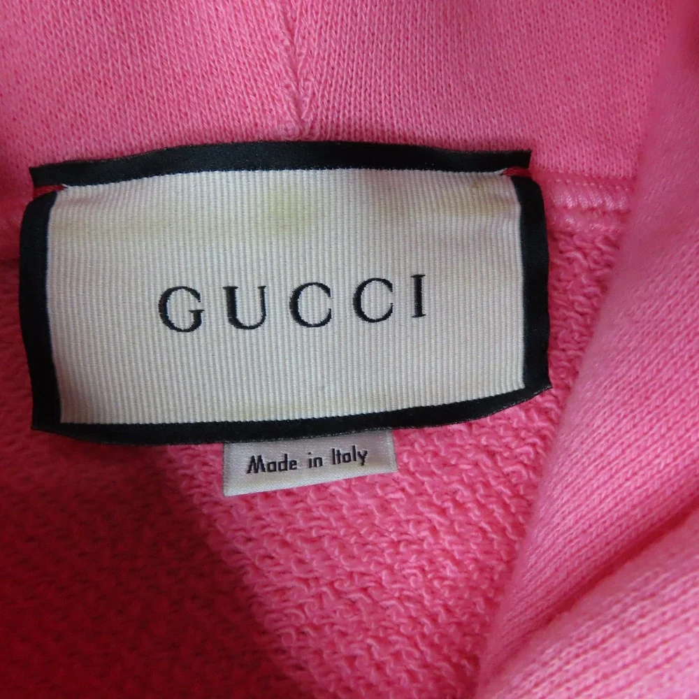 Gucci‎ Pink Glitter Logo Hoodie Quelle Qu'en Soit La Saison Sweatshirt Small